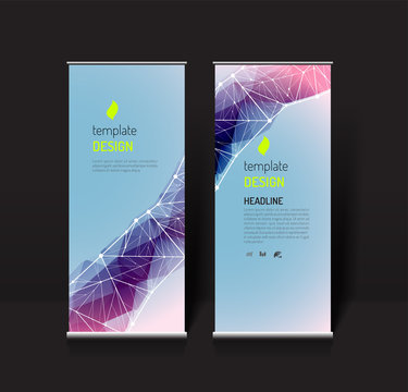 Roll up banner design template. modern abstract concept.