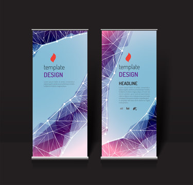 Roll up banner design template. modern abstract concept.