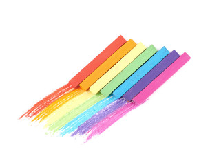 Rainbow gradient made of chalks