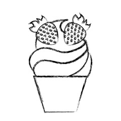 isolated cupcake with a strawberry on the top icon vector illustration graphic design 