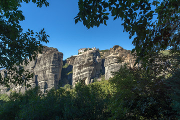 Fototapeta premium Amazing view of Holy Monastery of Varlaam in Meteora, Thessaly, Greece