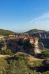 Obraz premium Amazing view of Holy Monastery of Varlaam in Meteora, Thessaly, Greece