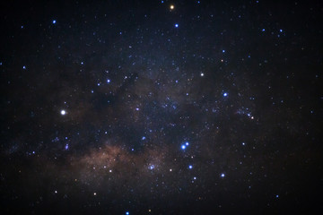 The center of the milky way galaxy,Long exposure photograph, with grain