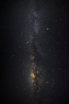 Panorama clearly milky way galaxy at phitsanulok in thailand. Long exposure photograph.with grain