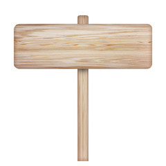Wooden sign isolated on white background