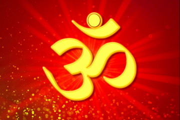 om religious symbols and meditating peace healing related background