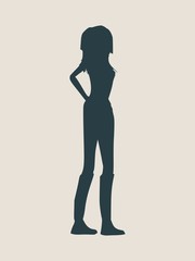 Sexy women silhouette. Fashion mannequin. Vector Illustration