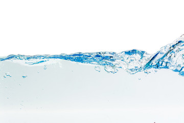 Water splash with bubbles of air, isolated on the white background