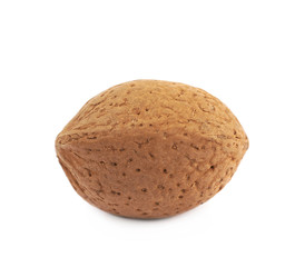 Single almond nut isolated