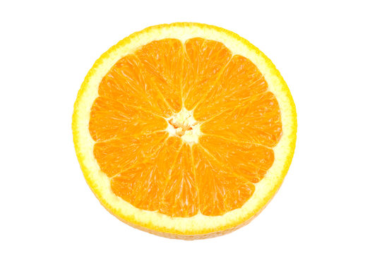 slice of fresh orange isolated on white background