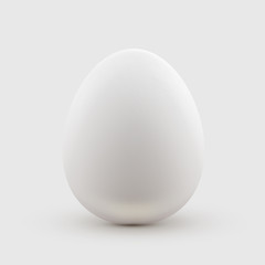 White chicken egg isolated on white background.