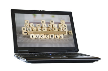 success word on newspaper background