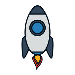 space rocket icon over white background. vector illustration