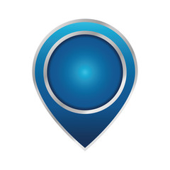 location pin icon over white background. vector illustration