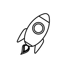 space rocket icon over white background. vector illustration
