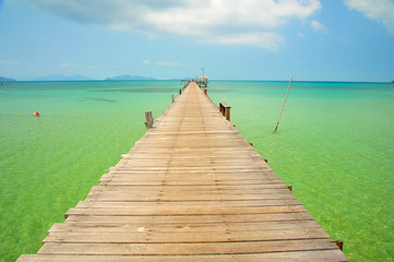 Wooden Piers on Tropical Islands 