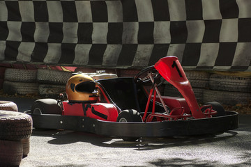 car racing cart child ride on the track