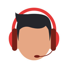 person with headset customer service or call center worker  icon image vector illustration design 