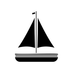 sailboat icon over white background. vector illustration