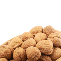 Pile of walnuts isolated