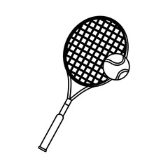 tennis racket icon over white background. vector illustration