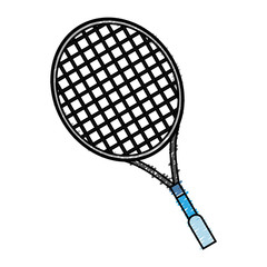 tennis racket icon over white background. vector illustration