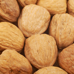 Surface coated with walnuts