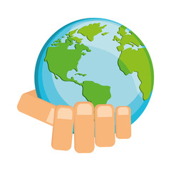 earth planet icon over white background. vector illustration