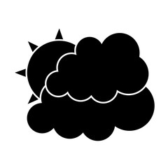 cloud and sun icon over white background. vector illustration