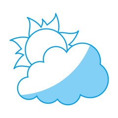 cloud and sun icon over white background. vector illustration