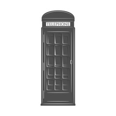 London Phone Booth in graphic Style