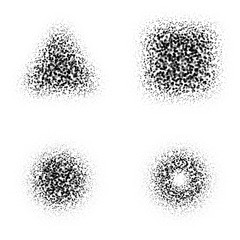 Fototapeta premium Pixelated dotted vector geometric Shapes