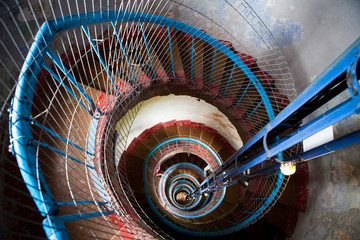 High old lighthouse staircase