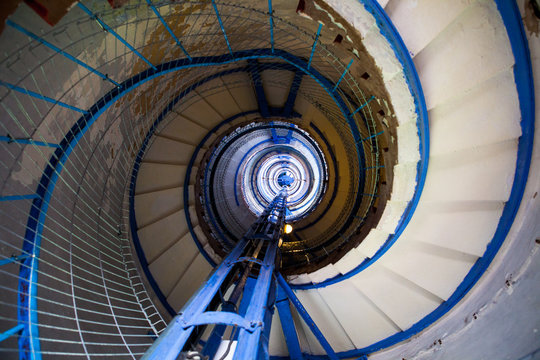 High old lighthouse staircase