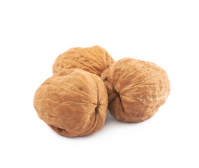 Pile of walnuts isolated