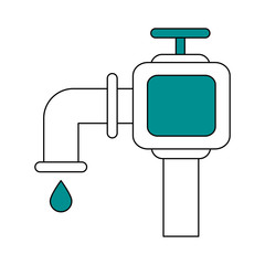 color silhouette image watertap with drop icon vector illustration