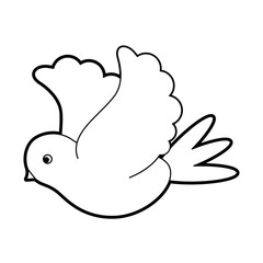 sketch silhouette image side view dove bird flying vector illustration