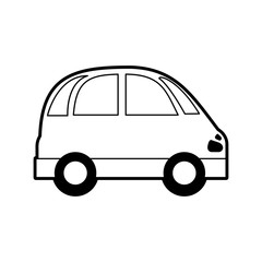 sketch silhouette image small car icon vector illustration