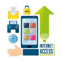 set icon related with internet, vector illustration