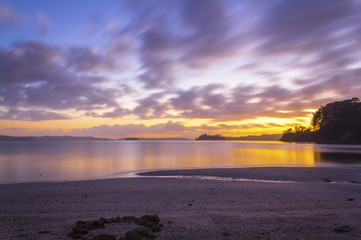 Sunrise Times During Low Tide at Scandrett Beach Auckland New Zealand