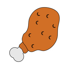 color image cartoon chicken prey food vector illustration