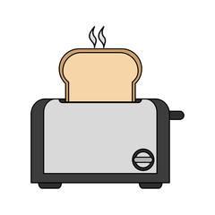 Naklejka premium color image cartoon electric bread toaster vector illustration
