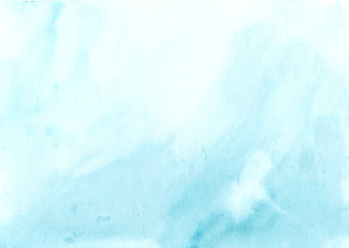 Watercolor background blue white, soft pastel ink splatter texture
