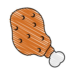 color crayon stripe cartoon chicken prey food vector illustration