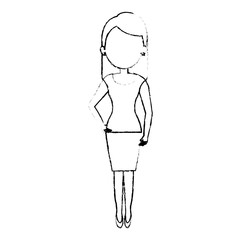 beautiful and young woman character vector illustration design