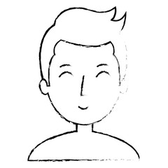 young man shirtless avatar character vector illustration design