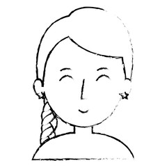 young woman shirtless avatar character vector illustration design