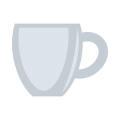 Ceramic grey cup vector illustration isolated on white background.