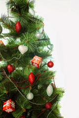 Studio Shot Of Decorated Christmas Tree 
