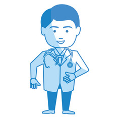 Male doctor avatar character vector illustration design